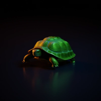 Turtle with detailed shell, natural look.
