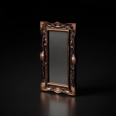 Intricate antique picture frame with ornate carvings.