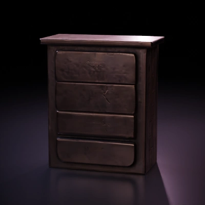 Wooden multi-drawer cabinet.