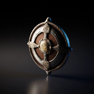 Medieval shield with Celtic motifs.