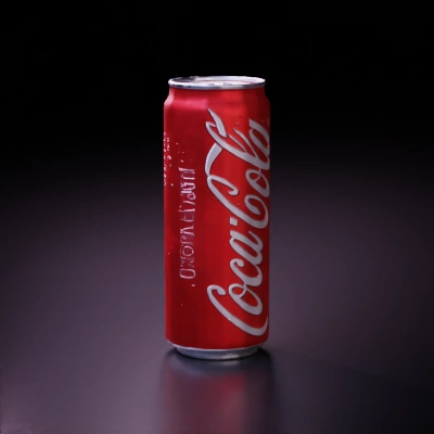 Coca-Cola can with logo and text.