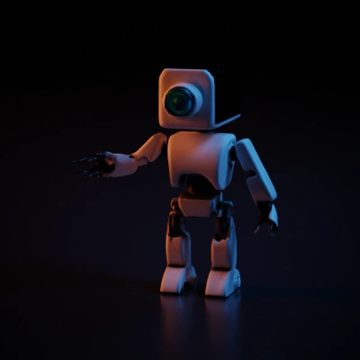 Robot with a screen for a head.