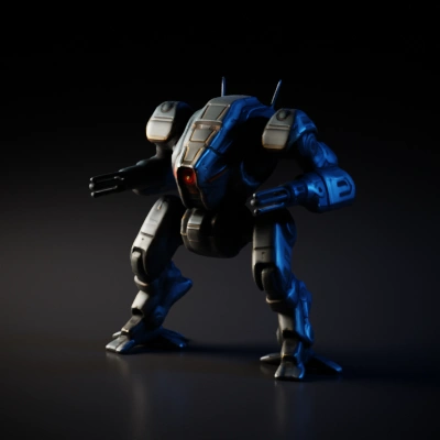 humanoid robot with weaponry.