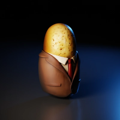 Potato dressed as a businessman.