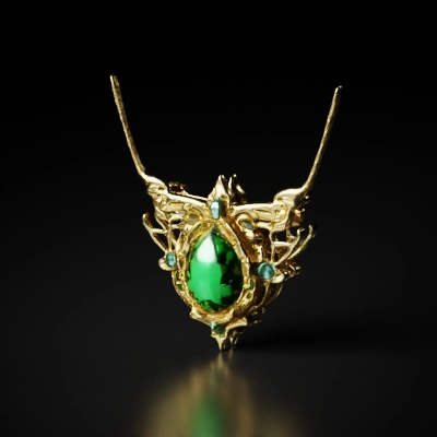 Ornate piece of jewelry with gemstones.