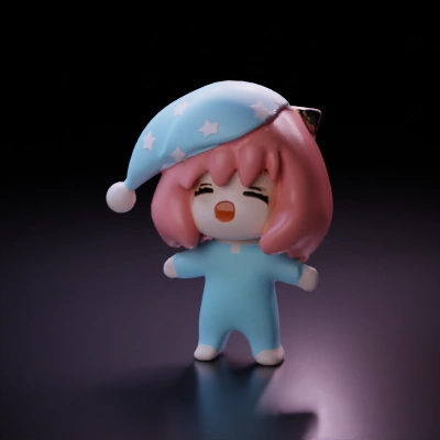 Stuffed toy of an animated character, plush texture.