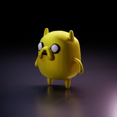 Cartoonish creature with ears and large eyes.