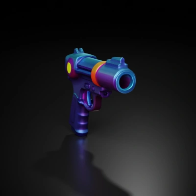 Futuristic toy gun design, sci-fi theme.