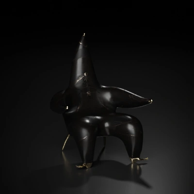 Futuristic abstract chair, artistic design.