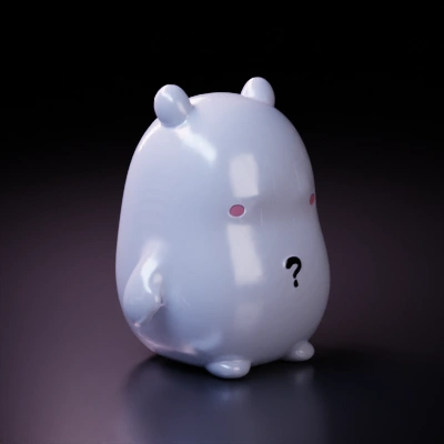 Cute round blob creature, cartoonish design.