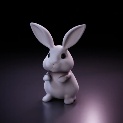 Cartoon bunny character, upright stance, detailed fur texture.