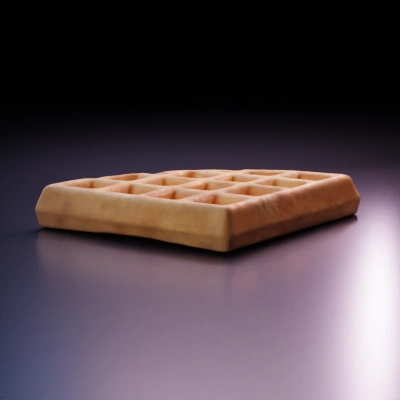 Quarter waffle portion with grid pattern.