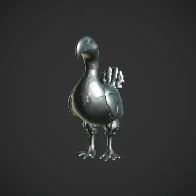 Dodo bird, prehistoric and flightless. symmetric geometry, smooth edges, character.