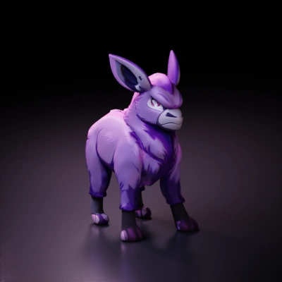 Anthropomorphic donkey-like character with tough stance.