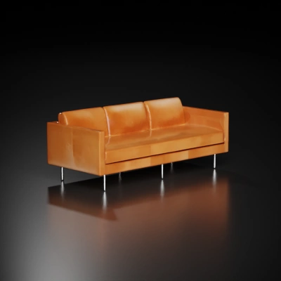 Three-seater modern sofa. Leather, HD