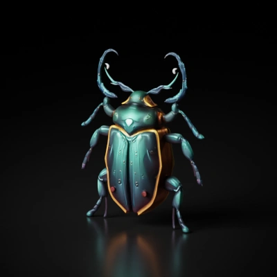 Colorful beetle illustration.