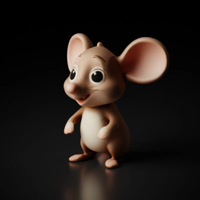 Cute anthropomorphic mouse, cartoon character.