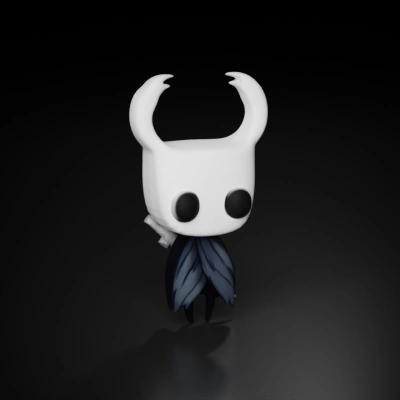 Small horned cartoon character from Hollow Knight.