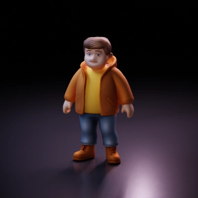 Cute young boy, dressed in casual clothes.