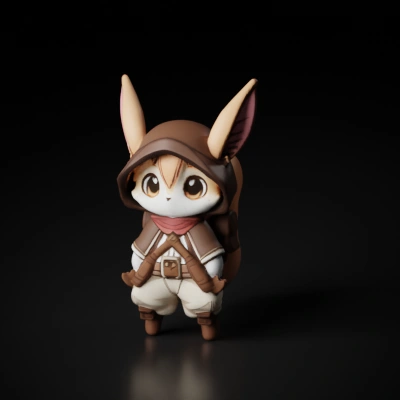 Cute cartoon anthropomorphic fox.