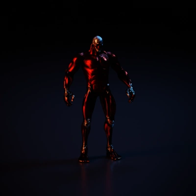 Muscular figure, exposed anatomical model, educational tool.
