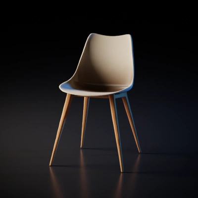 Modern minimalist chair, quad-legged with sleek design.