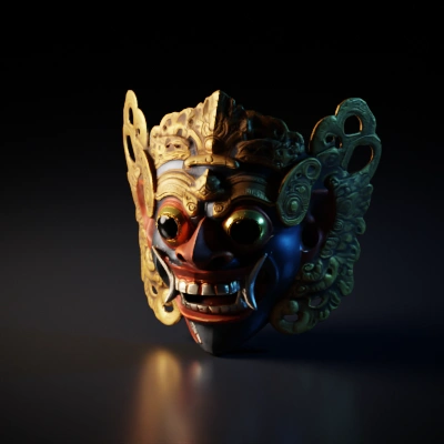 intricate decorative mask.