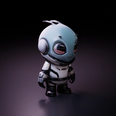 Alien astronaut in a spacesuit.