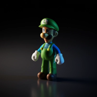 Character figurine with mustache and green hat.
