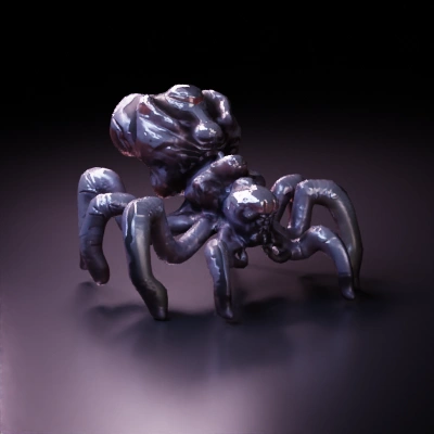 Spider-like creature with rocky texture.