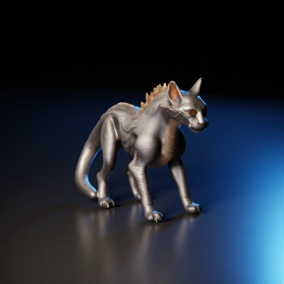 Four-legged mythical creature with spikes.