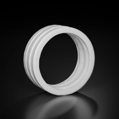 Shiny twisted gold ring.