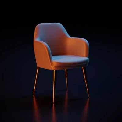 Modern chair with golden legs.