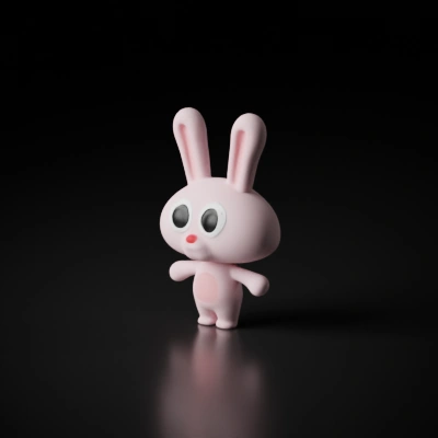 Cartoon rabbit character, standing upright.