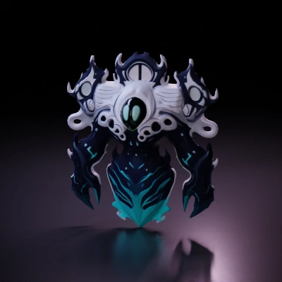 ethereal fantasy character with glowing elements.