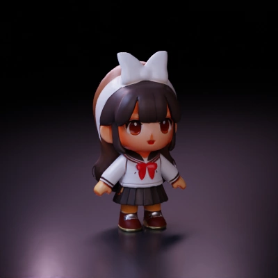 Chibi schoolgirl character.