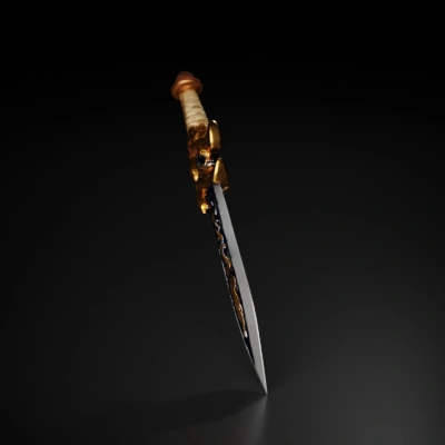 Ornate decorative dagger with detailed patterns.