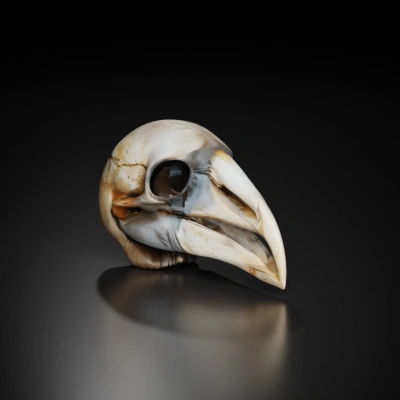 Giant bird skull, realistic detail.