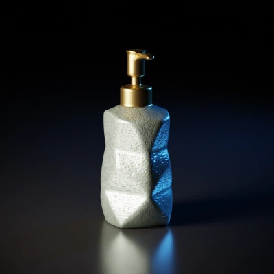 Soap dispenser, geometric design.