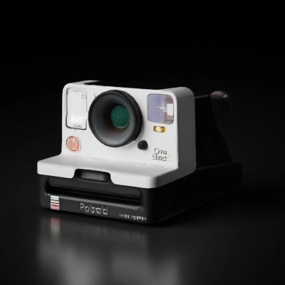 Instant photo camera, retro design.