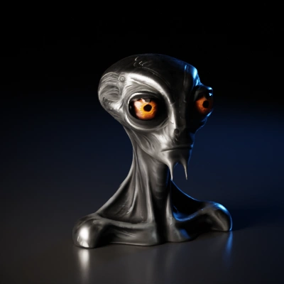 Alien creature, large eyes, slightly humanoid.