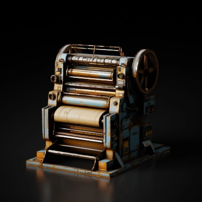 Vintage industrial paper machine.