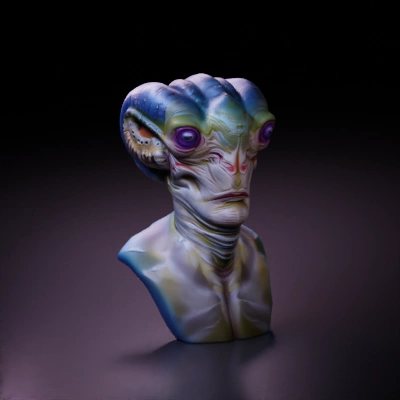 alien creature bust.