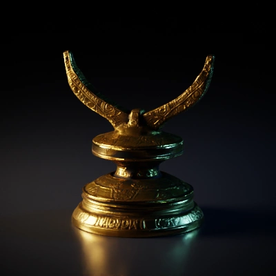 Ornate brass oil lamp, traditional design.