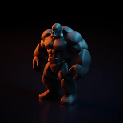 Rock golem, humanoid figure, muscular build, high detail, chisel stone
