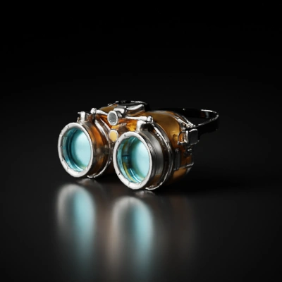 Steampunk goggles with intricate design.