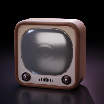 Retro television icon, vintage design.