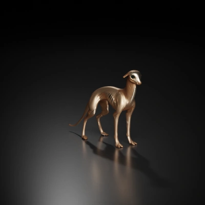 Alien canine-like creature, elongated limbs, slender body.