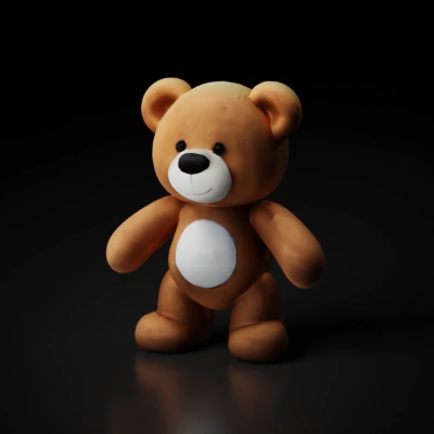 Stuffed teddy bear, child's toy.