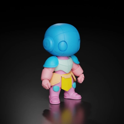 Cute humanoid robot character.